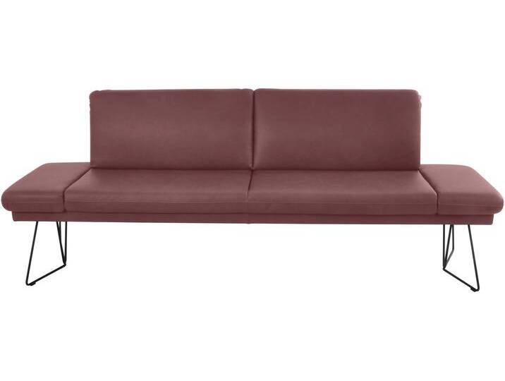 Polsterbank K+W KOMFORT & WOHNEN Pego , rot (cabernet 15), B:226cm H:88cm T:66cm, Sitzbänke, Seitenteilverstellung, wahlweise in 206 oder 226cm von K+W-Polstermöbel