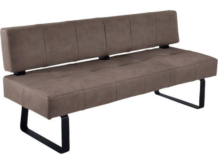 Polsterbank K+W KOMFORT & WOHNEN Spider II , braun (coffee 78, schwarz), B:192cm H:88cm T:67cm, Sitzbänke, Sitzsteppung, bequem durch Sandwichbauweise, Metallkufe in schwarz von K+W-Polstermöbel