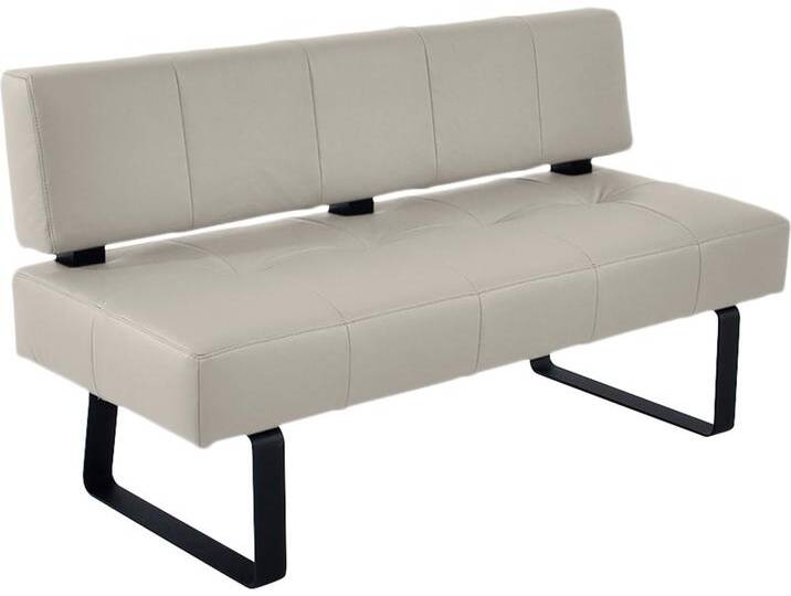 Polsterbank K+W KOMFORT & WOHNEN Spider II , grau (delfin 85, schwarz), B:160cm H:88cm T:67cm, Sitzbänke, Sitzsteppung, bequem durch Sandwichbauweise, Metallkufe in schwarz von K+W-Polstermöbel
