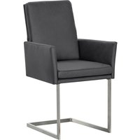 K+W Komfort & Wohnen Armlehnstuhl () stabiles Hochkantrohr, Untergestell in Edelstahloptik oder schwarz von K+w Komfort & Wohnen