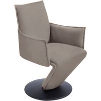 K+W Komfort & Wohnen Drehstuhl "Drive", Leder CLOUD, Sessel mit federnder Sitzschale, Drehteller in Metall schwarz Struktur von K+w Komfort & Wohnen