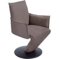 K+W Komfort & Wohnen Drehstuhl "Drive", Leder CLOUD, Sessel mit federnder Sitzschale, Drehteller in Metall schwarz Struktur von K+w Komfort & Wohnen