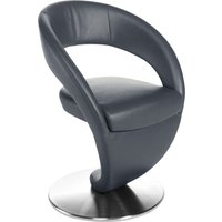 K+W Komfort & Wohnen Drehstuhl "Wave", Leder Longlife BRONCO, Design-Drehstuhl, Drehteller in Edelstahloptik von K+w Komfort & Wohnen
