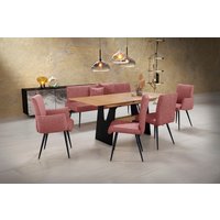 K+W Komfort & Wohnen Essgruppe "Giacomo I" 6 Stk. tlg. 2 Stühle und 2 Armlehnenstühle, Polsterbankbreite 200cm oder 177cm von K+w Komfort & Wohnen