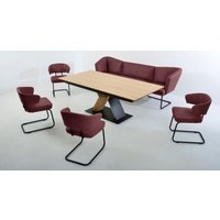 K+W Komfort & Wohnen Essgruppe "Mikkado Tube", (6 tlg.), 4 Freischwinger und einem Funktionesstisch von K+w Komfort & Wohnen