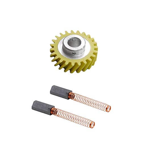 Küchenmaschine Ersatzteile Set Motorkohlen und Zahnrad Worm Gear für Kitchenaid Küchenmaschinen mit kippbaren Motorkopf (Artisan, Ultra, Classic) von Welikekitchen