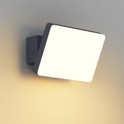 K-Bright 24W wandleuchte aussen, led Strahler 3000K warmes Licht Korridor Außenbalkon Garage Garten außenlampe Wasserdicht IP65 Wand/Deckenmontage Wandlampen(Anthrazit) von K-Bright