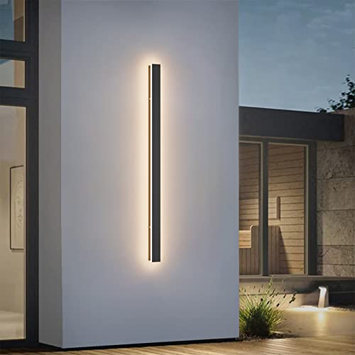 K-Bright 30W Lange Wandleuchte Aussen LED 100CM Außenwandleuchten IP65 Warmweiß 3000K Außenlampe Schwarz Wandlampe für Garten Terrasse Garage Schlafzimmer Wohnzimmer von K-Bright