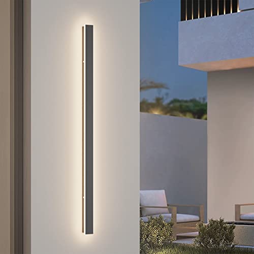 K-Bright 35W Lange Wandleuchte Villa Wandleuchte Dunkelgrau Wandleuchte Wasserdicht Ip65 Außen LED Wandleuchte für Gärten, Terrassen,Schlafzimmer Wohnzimmer Innen wandleuchte, 120CM,4000K von K-Bright