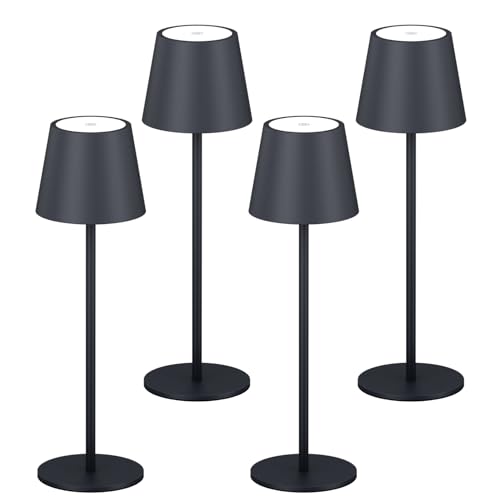 K-Bright 4 Stück LED Dimmbare Akku Tischlampe Kabellose, Wiederaufladbar 2700K Warmes Licht led Tischlampe, Tischleuchte mit USB-C, IP54 Wasserdichte, Anthrazit K-Bright 4 Stück LED Dimmbare Akku Tischlampe Kabellose, Wiederaufladbar 2700K Warmes Licht led Tischlampe, Tischleuchte mit USB-C, IP54 Wasserdichte, Anthrazit von K-Bright