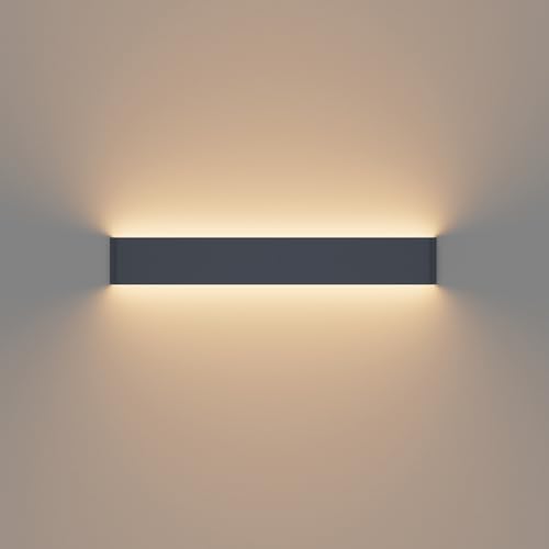 K-Bright LED Badlampe Wandleuchten Innen, 20W, IP44, 61cm Mordern Wandlampe LED Wandbeleuchtung für Wohnzimmer Schlafzimmer Treppenhaus Flur Warmweiß 3000K,Anthrazit von K-Bright