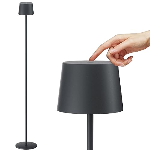 K-Bright Stehleuchte LED, 4W dimmbares Leselicht, Touch Control, Stehleuchte aus Metall Aluminium, geeignet für Wohnzimmer, Schlafzimmer, Büro Zusatzbeleuchtung(Anthrazit) von K-Bright
