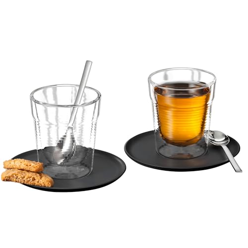 K-FEE doppelwandige Thermogläser, 2x 260 ml Teegläser mit 2 Untertassen und 2 Teelöffeln, Tassen, Kaffeeglas, Cappuccino, Kakao, Tee, aus Borosilikatglas, spülmaschinengeeignet K-FEE doppelwandige Thermogläser, 2x 260 ml Teegläser mit 2 Untertassen und 2 Teelöffeln, Tassen, Kaffeeglas, Cappuccino, Kakao, Tee, aus Borosilikatglas, spülmaschinengeeignet von K-FEE