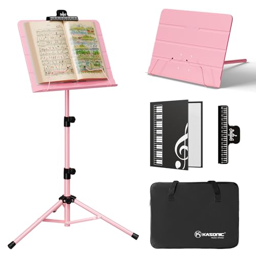 K Kasonic Faltbarer Notenständer, 2-in-1 Zusammenklappbarer Notenständer mit Notenblattmappe, Tragbarer Notenständer-Set für Aufführungen, Notenständer-Tripod für Musikalische Bedürfnisse, Rosa K Kasonic Faltbarer Notenständer, 2-in-1 Zusammenklappbarer Notenständer mit Notenblattmappe, Tragbarer Notenständer-Set für Aufführungen, Notenständer-Tripod für Musikalische Bedürfnisse, Rosa von K KASONIC