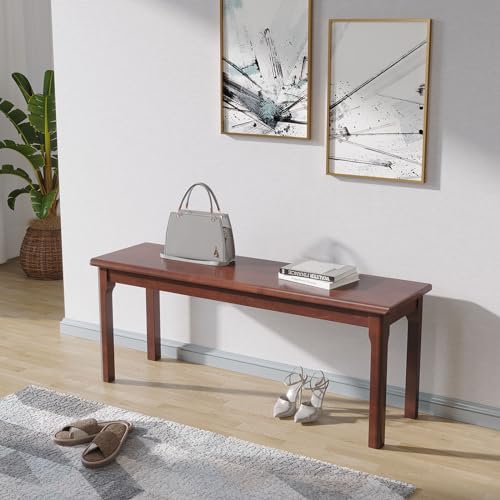 K KELBEL Massive Eichenholz-Bank Esszimmer Sitzbank,Bettbank Holzbank für Eingang,Küche,Naturholzplatte Sitzbank für Schlafzimmer Haushalt Esstisch,120x36x40cm,Brau von K KELBEL