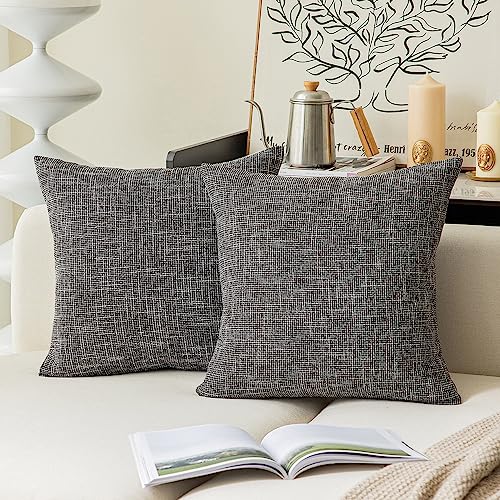 Kevin Textile Weich Solide Gefüttert Leinen Kissenbezug Langlebig Kissenbezug Mode Streifen Stern Kissenbezug 66x66cm 2er Set Schwarz Kevin Textile Weich Solide Gefüttert Leinen Kissenbezug Langlebig Kissenbezug Mode Streifen Stern Kissenbezug 66x66cm 2er Set Schwarz von K KEVIN TEXTILE