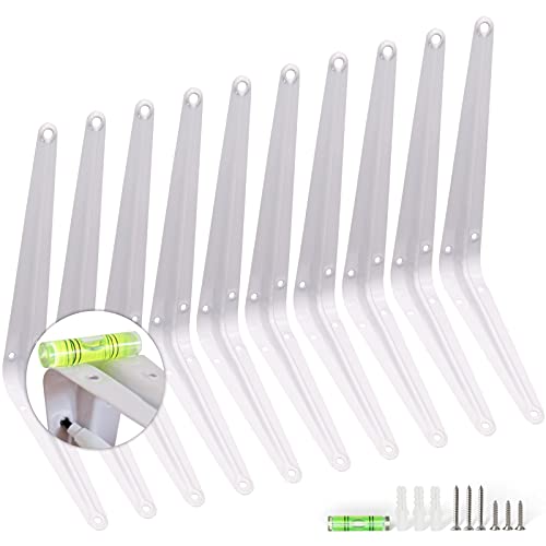 KOOLPUG Regalhalterungen, 10 Stück, London-Regalhalterungen, Wandhalterungen für Regale, Regalträger, Bücherregal-Halterungen, Regalhalterungen und -stützen, schwebende Regalhalterung, weiß von K KOOLPUG