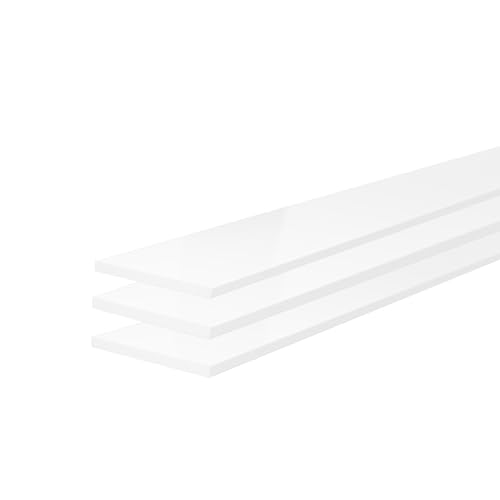 KRAUS Flach-Profil Aluminium 3er-Set 30x2 mm mit 1m Länge & Optik Weiß von K Kraus Glasbeschläge