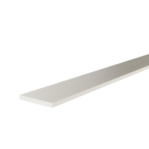 KRAUS Flach-Profil Aluminium 20x2 mm mit 2m Länge & Optik Edelstahleffekt von K Kraus Glasbeschläge