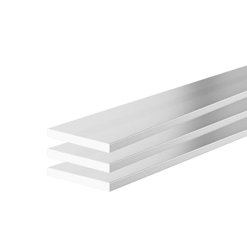 KRAUS Flach-Profil Aluminium 3er-Set 20x2 mm mit 1m Länge & Optik Aluminium Roh von K Kraus Glasbeschläge