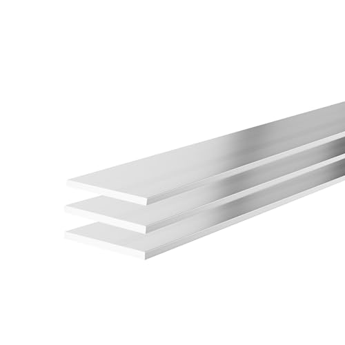 KRAUS Flach-Profil Aluminium 3er-Set 30x2 mm mit 1m Länge & Optik Aluminium Roh von K Kraus Glasbeschläge