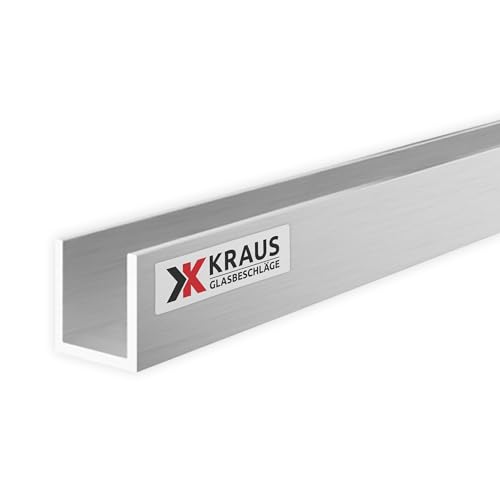 KRAUS U Profil Aluminium 10x10x10mm mit 1m Länge & Optik Aluminium Roh von K Kraus Glasbeschläge