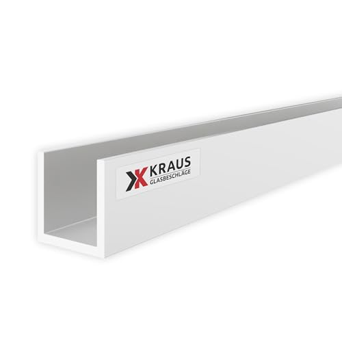 KRAUS U Profil Aluminium 20x20x20mm mit 1m Länge & Optik Silbereloxiert von K Kraus Glasbeschläge