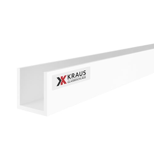 KRAUS U Profil Aluminium 20x20x20mm mit 1m Länge & Optik Weiß von K Kraus Glasbeschläge