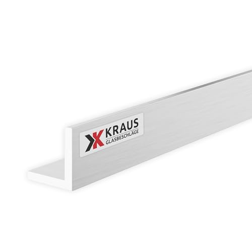 KRAUS L Profil Aluminium 10x10mm mit 2m Länge & Optik Aluminium Roh von K Kraus Glasbeschläge