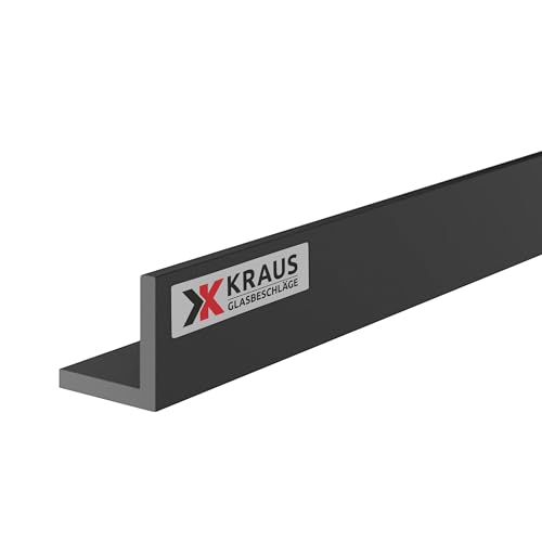 KRAUS L Profil Aluminium 10x10mm mit 2m Länge & Optik Schwarzeloxiert von K Kraus Glasbeschläge