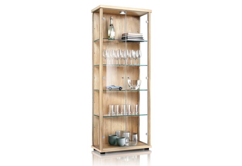 K-Möbel Glasvitrine C1019 (Glasvitrine (176x67x33 cm) mit 2 Glastüren) Glasvitrine Stehend von K-Möbel
