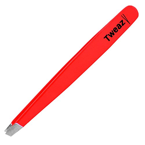 K-Pro TWEAZY Pinzette zum Augenbrauen zupfen Haarentfernung Schräg (Neon Rot) von K-Pro