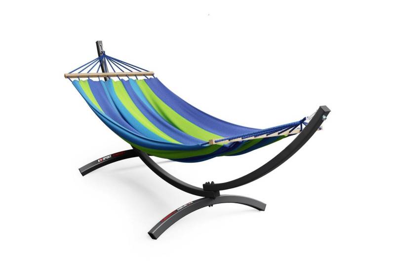 K-SPORT Hängematte Großes Outdoor-Hängemattenbett bis 150 kg belastbar (Gartenschaukel für den Außenbereich bei warmen Sommertagen, I mit robustem Standrahmen I) von K-SPORT