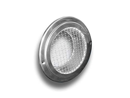 K-TECH-PRO Edelstahl Lüftungsgitter Wetterschutzgitter Abluftgitter rund mit Mäuseschutzgitter und Flansch System Ø 150 von K-TECH-PRO