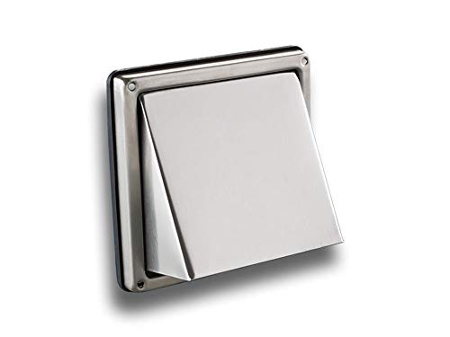 K-TECH-PRO Edelstahl Lüftungshaube Lufthaube Lüftungsgitter Wetterschutzgitter Abluftgitter Ablufthaube mit Rückstauklappe Größe Ø150 180x180mm von K-TECH-PRO
