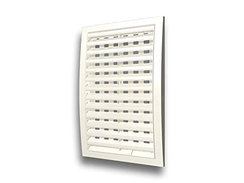 K-TECH-PRO Lüftungsgitter Wetterschutzgitter Modell D-RU mit Luftstromregelung verschließbar Größe 350x350mm, Farbe beige von K-TECH-PRO
