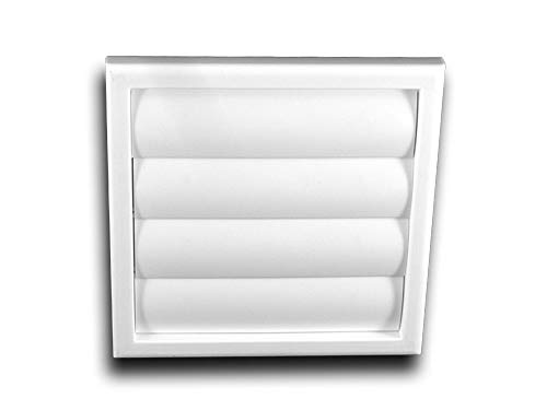 K-TECH-PRO Lüftungsgitter Abschlussgitter ABS mit Flansch selbstschließend Farbe weiß, Größe Ø150 186x186mm von K-TECH-PRO