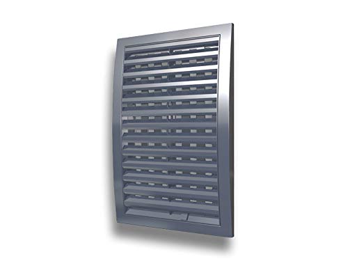 Lüftungsgitter Wetterschutzgitter Modell D-RU mit Luftstromregelung verschließbar Größe 150x150mm, Farbe grau von K-TECH-PRO