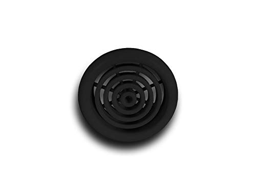 Möbeleinbaugitter Lüftungsgitter ABS rund Ø47 Farbe schwarz von K-TECH-PRO