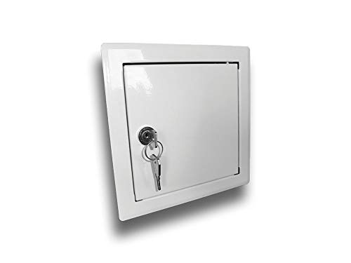 Revisionsklappe Revisionstür Revision Öffnung Metall mit Zylinderschloss Größe 300x300mm von K-TECH-PRO