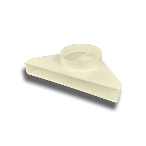 Umlenkstück Adapter 90° PVC flach/eckig > rund System 100 superflach (234x29) auf Ø 100 von K-TECH-PRO