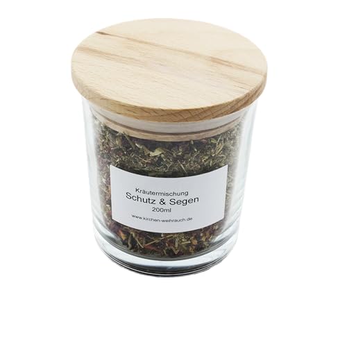 Kräuter-Mischung Schutz und Segen - zum hochwertigen Räuchern und Auffrischen nach der energetischen Reinigung (200 ml Vorratsglas, ca. 35 Gramm) von K W