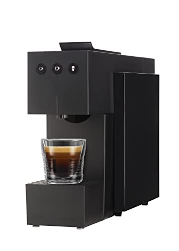 K-fee SQUARE Kapselmaschine für Kaffee, Tee & Kakao | kompakte Kaffeemaschine | schnelles Aufheizen | 0,8 L Wassertank | 19 Bar | Piano Black von K-FEE