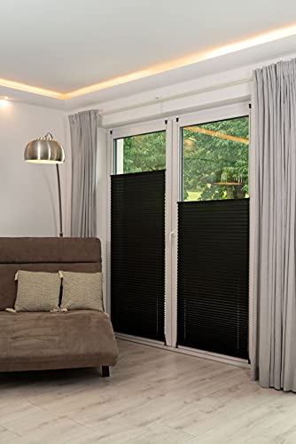 K-home 220400-1 Klemmfix-Plissee, Schwarz, 40 x 130 cm von Khome