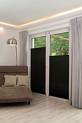 K-home 220400-11 Klemmfix-Plissee, Schwarz, 80 x 210 cm von Khome