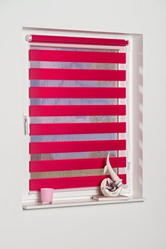 K-home Klemmfix Doppelrollo Andorra ohne Bohren Fuchsia 110 x 150 cm (B x L) K-home Klemmfix Doppelrollo Andorra ohne Bohren Fuchsia 110 x 150 cm (B x L) von Khome