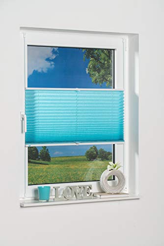 Khome 360273-41 Klemmfix-Plissee, Polyester, Iceblau von Khome