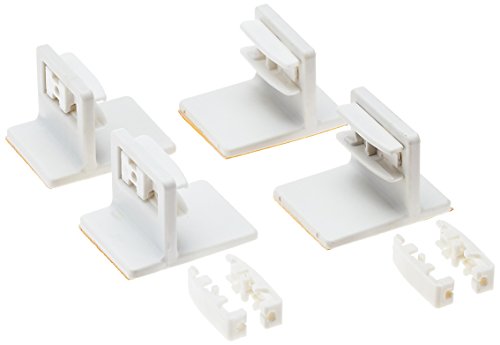 K-home 4er Set Klebeträger für die Befestigung von verspannten Plissees auf dem Fensterrahmen, 4 x 3 x 2.5 cm, Weiß von Khome