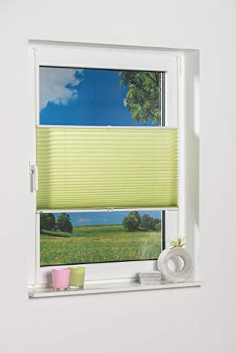 K-home Klemmfix-Plissee Grün 40 x 130 cm (B x L) Lichtschutz +++ Moderne Crushed Optik +++ von sunlines