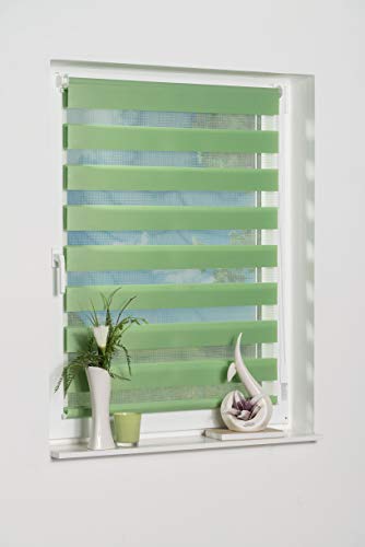K-home Klemmfix Doppelrollo Madrid ohne Bohren Grün 70 x 200 cm (B x L) K-home Klemmfix Doppelrollo Madrid ohne Bohren Grün 70 x 200 cm (B x L) von Khome
